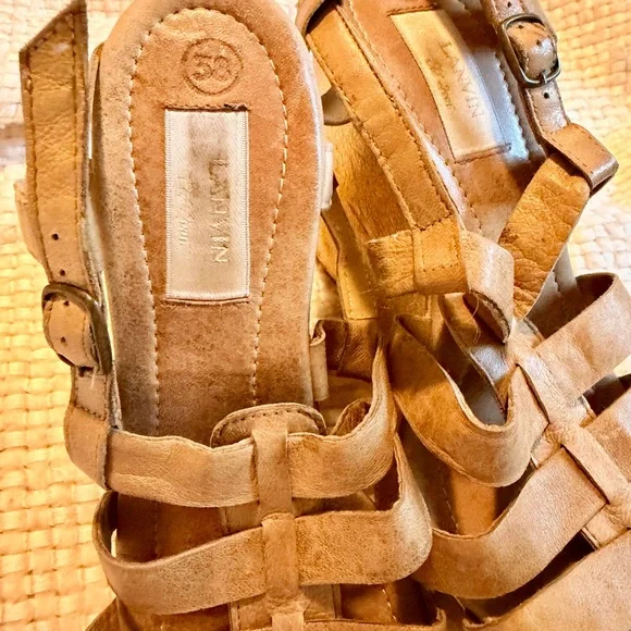 Vintage Lanvin Gold Wedge Sandals 2004 - AMAZING 🔥 - Picture 2 of 3